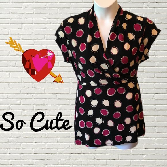 Nine West Tops - SUPER CUTE NINE WEST BLOUSE WITH POLKA DOTS